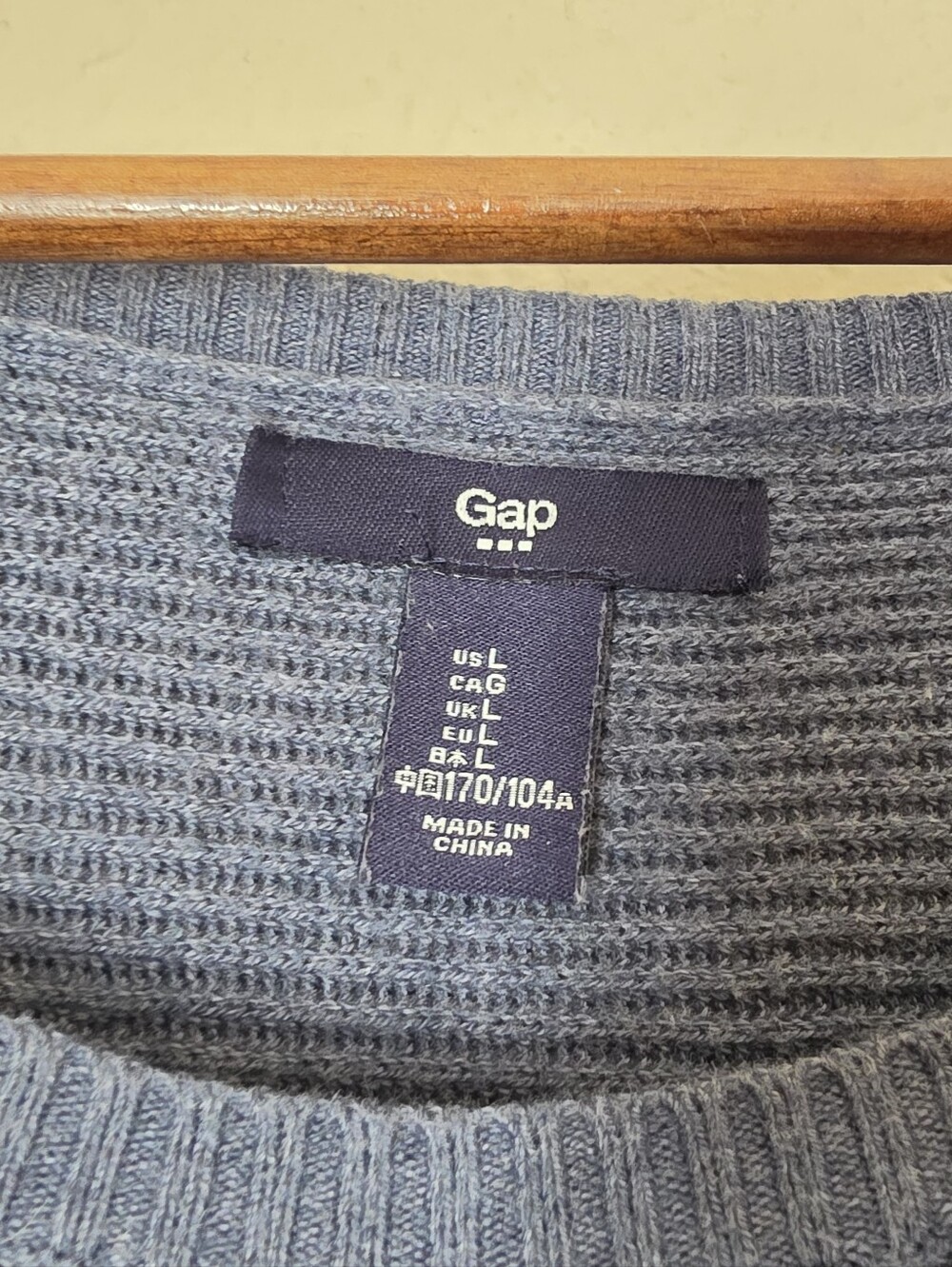 Gap Ribbed Sweater Womens‎ Large Blue Casual Lightweight Loungewear Top - Picture 3 of 6